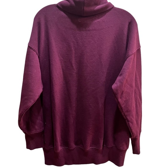 Aerie Maroon Turtleneck Oversized Athleisure Sweatshirt Sz S - Picture 6 of 13